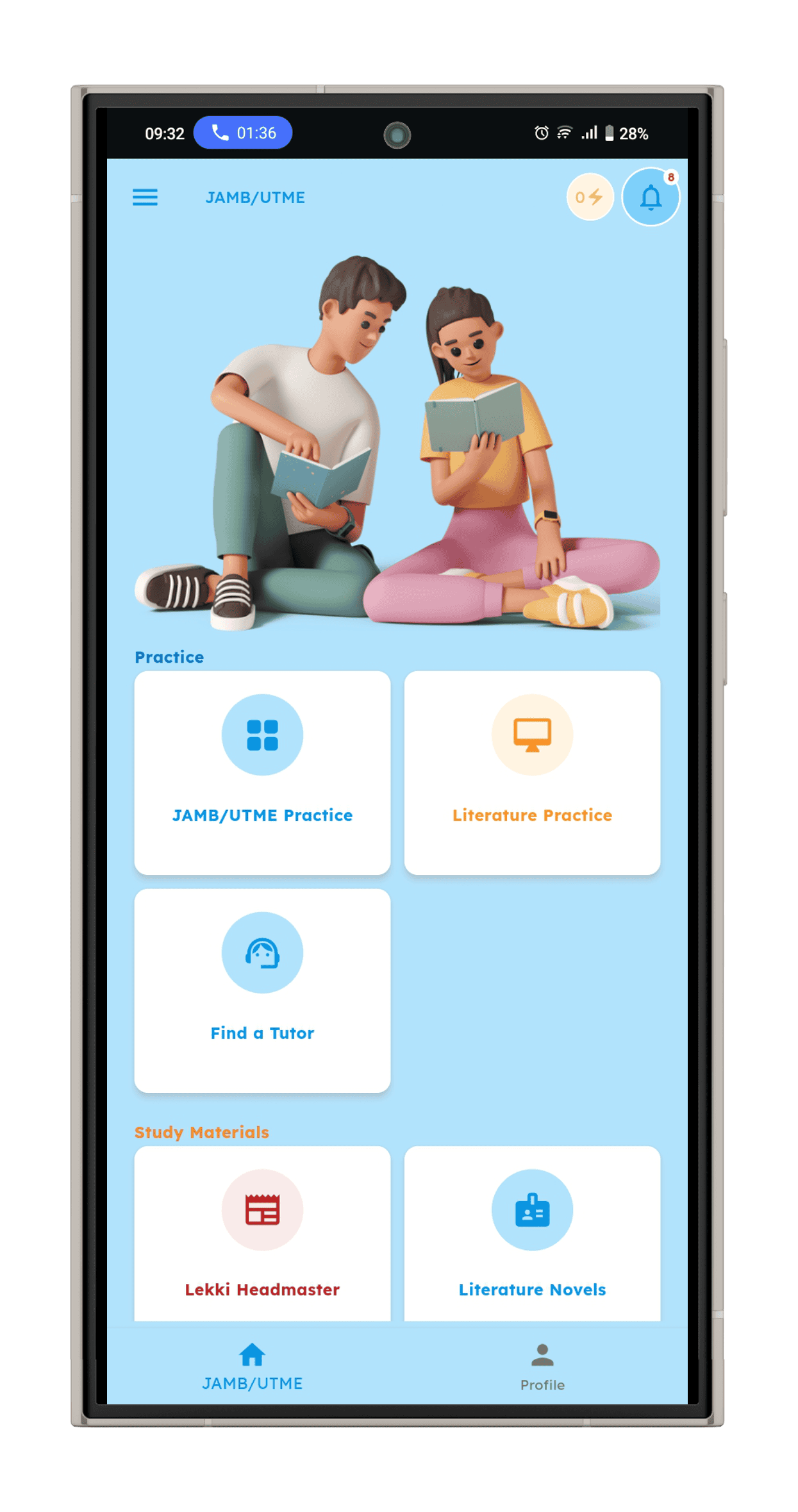 MySchoolGist JAMB CBT App preview showing the CBT practice interface